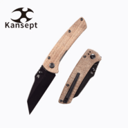 Kansept Main Street Black TiCn Coated and Stonewashed  154CM Brown Micarta T1015A7 - KNIFESTOCK