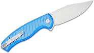 CIVIVI Milled Bright Blue Aluminum Handle, Satin Flat Satin Finished Nitro-V Blade Button Lock C2304 - KNIFESTOCK