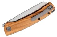 Petrified Fish PFE04 Scholar Satin 154CM Olive wood PFE04WO - KNIFESTOCK