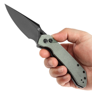 Tenable Knives Fenrir Blackwash 14C28N, Grön Micarta T1034F5 - KNIFESTOCK