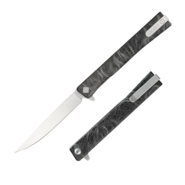 Ocaso Solstice Engraved Titanium + Satin / Topo Pattern 10ETS - KNIFESTOCK