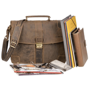 GreenBurry Vintage Leather BriefcaseAntique brown 38x30cm - KNIFESTOCK