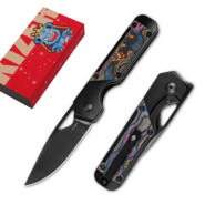 Kizer Frame Lock Mini Militaw Jonathan Styles M390 Titanium+Camo Carbon 80&#039;s Ki3634SA1 - KNIFESTOCK