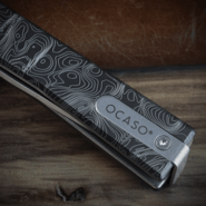 Ocaso Solstice Engraved Titanium + Satin / Topo Pattern 10ETS - KNIFESTOCK