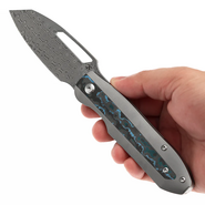 Kansept Thunderhead Damascus,Stonewashed Ti with Artic Storm CF K1106A5 - KNIFESTOCK