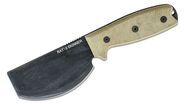 ONTARIO RAT-3 Skinner Knife 3.75&quot; Black Coated Blade, Micarta Handles, Leather Sheath ON8661 - KNIFESTOCK