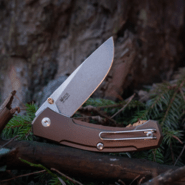 Giant Mouse ACE Iona V2 Bronze Anodized Aluminum / Magnacut Stonewashed Blade IONA-V2-BRONZE-ALU - KNIFESTOCK