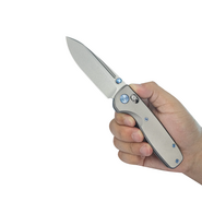 KUBEY Bluff Sandblasted S35VN Blade Grey Titanium Crossbarlock KB383C - KNIFESTOCK