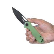 KUBEY Doris Liner Lock Front Flipper Folding Knife Jade G10 Handle KU324B - KNIFESTOCK