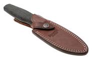 Lion Steel Feststehendes Messer M390 Klinge SCHWARZ Burlap, Ti Parierstange, Lederscheide AH BLB - KNIFESTOCK