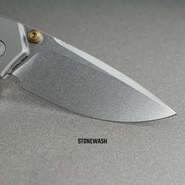 Vosteed Psyop 299 S35VN Stonewash, Piros Norplex UltreX™ Micarta &amp; Titán Bolster - KNIFESTOCK