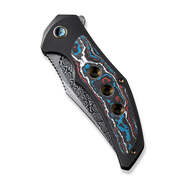 We magnetron black titanium handle with nebula Fat Carbon Fiber inlay Heimskringla Damasteel Blade w - KNIFESTOCK