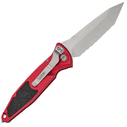 Microtech SOCOM ELITE AUTO T/E STONEWASH FULL SERRATE RED 161A-12RD - KNIFESTOCK