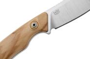 MKM POCKET TANGO 1 – MAGNACUT MUK Satin Fixed bld, OLIVE WOOD hdl, +POCKET LEATH - KNIFESTOCK