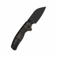 QSP Knife Chefmaster Pocket knife Blade:14C28N, dark coating, brown micarta, Linerlock QS163-C2  - KNIFESTOCK