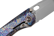 We Knife AttorFlamed Titanium Integral Handle With Golden Titanium InlayPolished - KNIFESTOCK