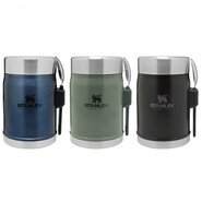 STANLEY seria CLASSIC Borcan Alimentar Cu Furculiță - Hammertone Verde 0,4L - KNIFESTOCK