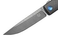 Couteau Pliant Fox Knives FOX CHNOPS DAMASTEEL DS93X, MANCHE ET ENTRETOISE EN TITANE PVD VIOLET FX-5 - KNIFESTOCK
