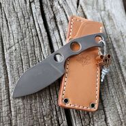 GIANT MOUSE GMF1-P,4mm N690 PVD Stonewashed / Natural Leather Sheath GM-K-GMF1-P - KNIFESTOCK