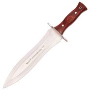 MUELA 266mm blade, full tang, coral pressed wood, stainless steel guard     PODENQUERO-26R - KNIFESTOCK