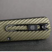 Vosteed Vombat M390 Black Stonewash Aluminum Olive Green A4105 - KNIFESTOCK