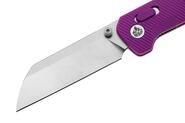 QPS Penguin Glyde 14C28N, finitura a 2 toni stonewash - satinata, Manico: Viola FRN QS - KNIFESTOCK