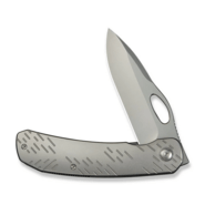 WE Knife Inmate Gray Titanium Handle &amp; RaindropsStonewashed CPM 20CV BladeFrame Lock - KNIFESTOCK