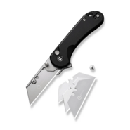 CIVIVI Elementum Utility Black Aluminum Handle Stonewashed S/S Blade Holder Plain - KNIFESTOCK