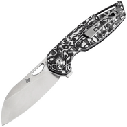 KANSEPT Model 6(Left-handed) Stonewashed CPM 20CV 0.126''3.2mm Black White CF K1022L2 - KNIFESTOCK