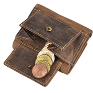 GreenBurry Vintage Leather Wallet Antique brown 9x7cm - KNIFESTOCK