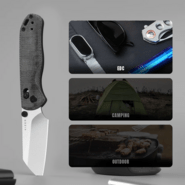 Kizer Drop Bear 2 | Nitro-V | Black &amp; Micarta | - KNIFESTOCK
