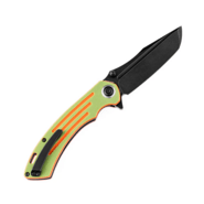 Kansept Pretatout Black Stonewashed 154CM Green and Orange G10 T1032T2 - KNIFESTOCK