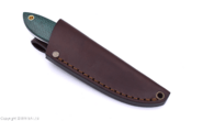 Brisa Bobtail 80-Green micarta 12C27 Flat Sheath Bobtail 80 Leather BRS-034-9958-1550 - KNIFESTOCK
