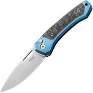 LionSteel Twain CPM MagnaCut Satin, Blue Titanium / Carbon Fiber Handles TW BL CF - KNIFESTOCK