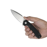 KUBEY Calyce Couteau Pliant à Lame Liner Lock Flipper Manche G10 Noir KU901E - KNIFESTOCK