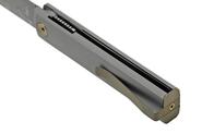 Fox Knives FOX CHNOPS VOUWMES DAMASTEEL DS93X, TITANIUM GESTRAALDE HANDGREEP EN SPACER BRONS KLEUR - KNIFESTOCK