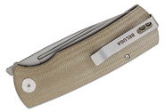 Petrified Fish PFP01 Beluga Sand blasting K110 Khaki Micarta PFP01KAMP - KNIFESTOCK