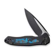 We Knife Button Lock Kitefin Black Titanium Handle With Arctic Storm Fat Carbon Fiber Inlay WE19002N - KNIFESTOCK