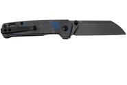 QPS Penguin V2 D2, schwarzer Stonewash, Griff: Blaues zerkleinertes CF-Overlay G10 QS130V2 - KNIFESTOCK