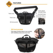 Magforce Aries Cross Body Bag - 500D Black #A0497B - KNIFESTOCK