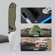 Kizer Drop Bear 2 | Nitro-V | Green &amp; Micarta | - KNIFESTOCK