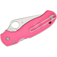 Spyderco Para 3 Pink Lightweight Plainedge Living Beyond Breast Cancer Reveal 14 C223PPN - KNIFESTOCK