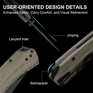 Kizer T1 CD Nitro-V,Black Stonewash,Norplex UltreX™ Micarta - KNIFESTOCK