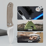 Kizer Drop Bear 2 | Nitro-V | Brown &amp; Micarta | - KNIFESTOCK