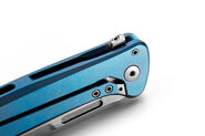 Lionsteel Solid BLUE Titanium knife, MagnaCut blade, Blue Dark Matter Carbon Fiber inlay  SK01 BL - KNIFESTOCK