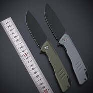 Petrified Fish PFB02 Loco Black Stonewashed D2 Blue G10 PFB02BDW - KNIFESTOCK