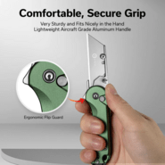 CIVIVI Elementum Utility Green Aluminum Handle Stonewashed S/S Blade Holder Plain - KNIFESTOCK