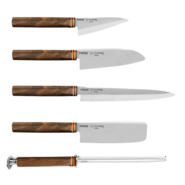 Dellinger Set of 4 japan knives and sharpening steel in rolling bag Pirge TITAN® - KNIFESTOCK