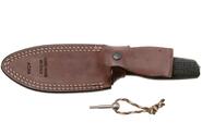 Lion Steel Feststehendes Messer M390 Klinge SCHWARZ Burlap, Ti Parierstange, Lederscheide AH BLB - KNIFESTOCK