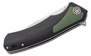 Petrified Fish PF838 Pub Satin D2 Green G10 With Black G10 PF838GRS - KNIFESTOCK